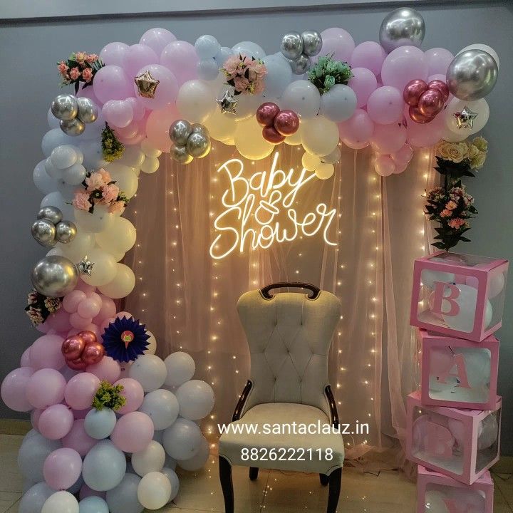 Baby shower floral decor